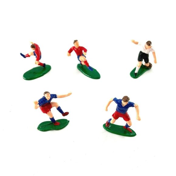 Vintage Soccer Team Cupcake Cake Toppers Set Of 5 Party Decor - Picture 2 of 5